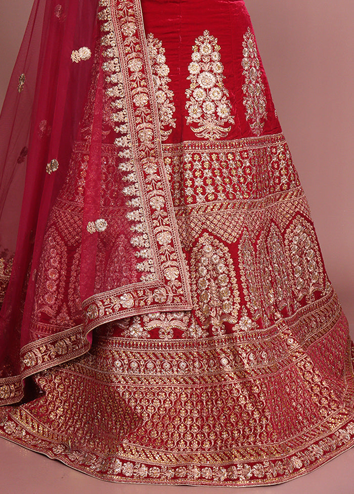 Pink Pure SIlk Dupatta Lehenga Set