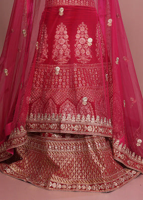 Pink Pure SIlk Dupatta Lehenga Set