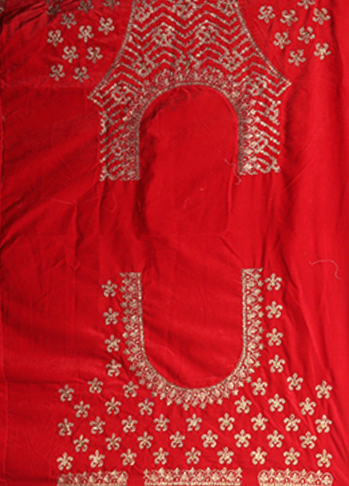 Red Pure SIlk Dupatta Lehenga Set