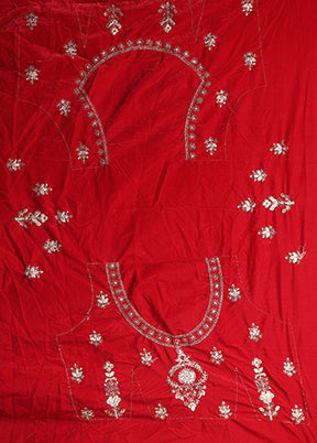 Maroon Blended Silk Dupatta Lehenga Set
