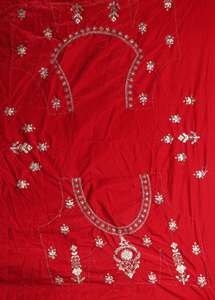 Maroon Blended Silk Dupatta Lehenga Set