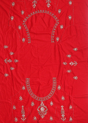 Red Blended Silk Dupatta Lehenga Set