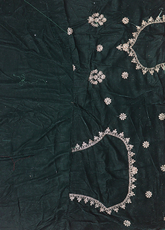Green Blended Silk Dupatta Lehenga Set