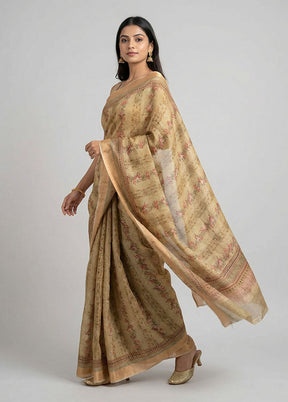 Yellow Organza Saree With Blouse Piece