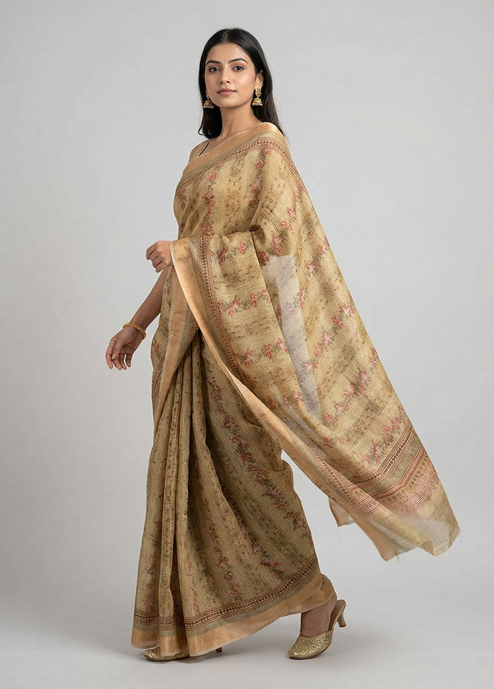 Yellow Organza Saree With Blouse Piece