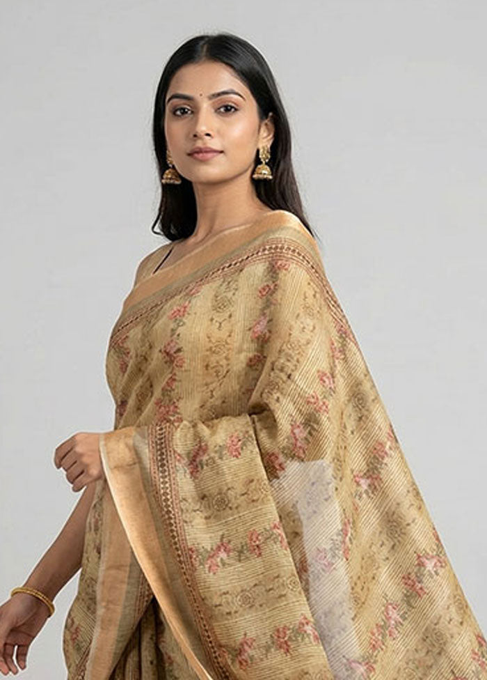 Yellow Organza Saree With Blouse Piece
