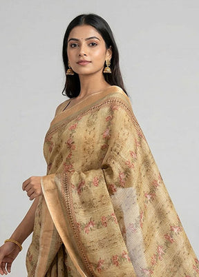 Yellow Organza Saree With Blouse Piece