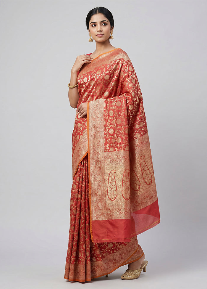 Pink Handloom Uppada Pure Silk Saree With Blouse Piece