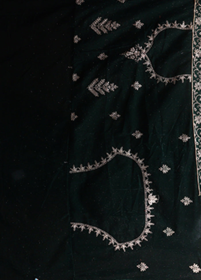 Green Blended Silk Dupatta Lehenga Set