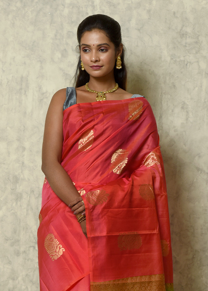 Pink Pure Arni Silk Saree With Blouse Piece