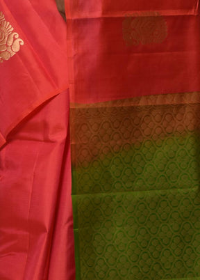 Pink Pure Arni Silk Saree With Blouse Piece