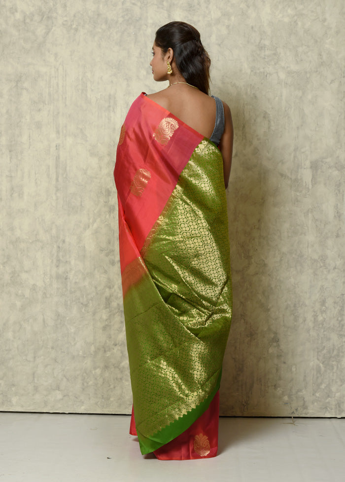 Pink Pure Arni Silk Saree With Blouse Piece