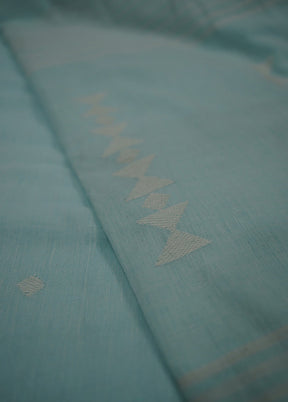 Blue Matka Silk Saree With Blouse Piece