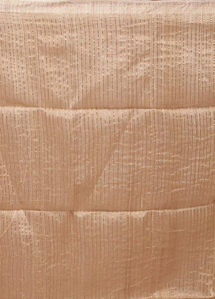 Cream Handloom Matka Pure Silk Saree With Blouse Piece
