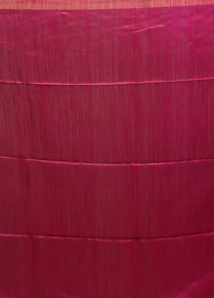 Pink Handloom Matka Pure Silk Saree With Blouse Piece