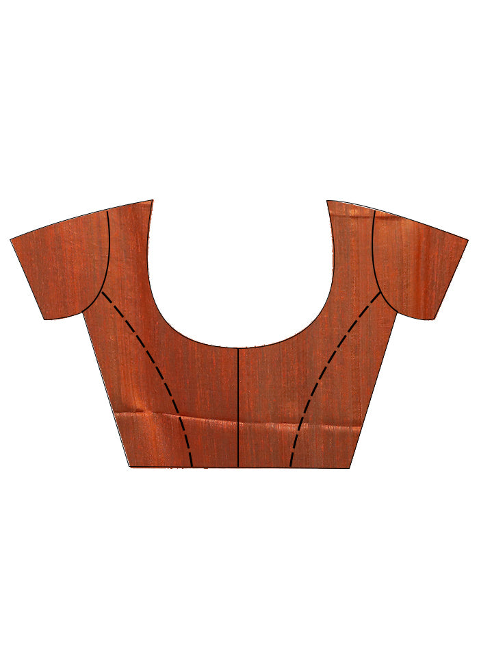 Orange Matka Silk Saree With Blouse Piece