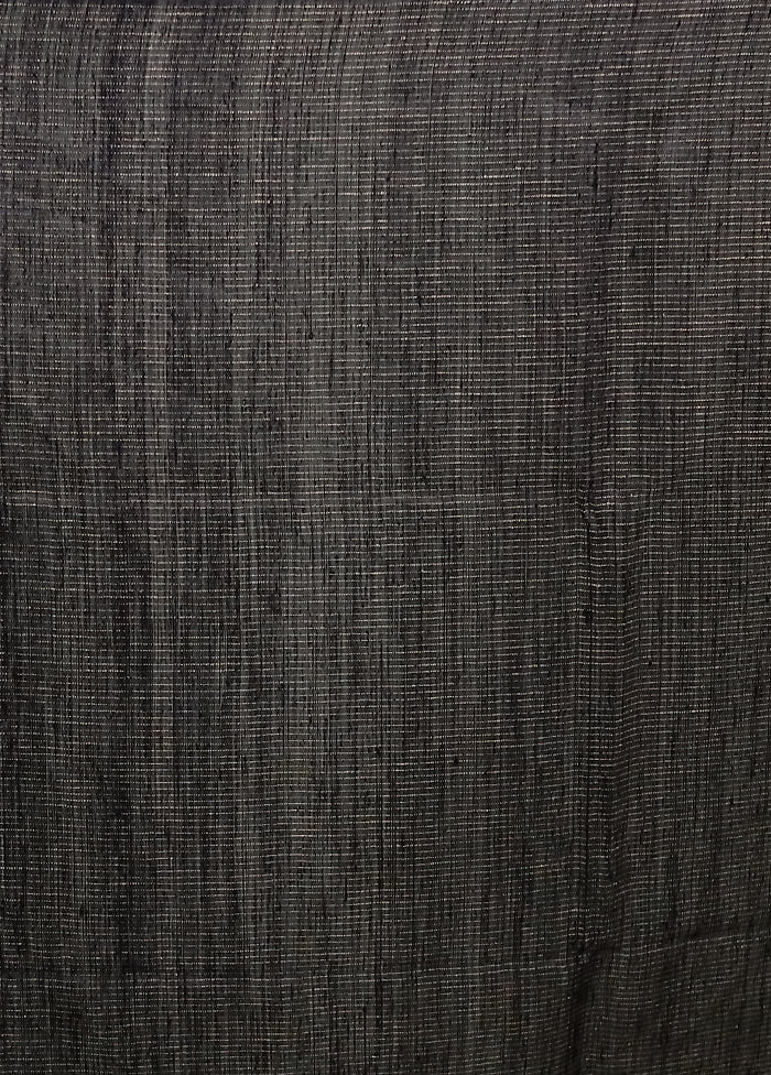 Black Handloom Matka Pure Silk Saree With Blouse Piece