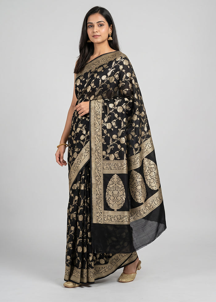 Multicolor Handloom Pure Georgette Saree With Blouse Piece