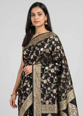 Multicolor Handloom Pure Georgette Saree With Blouse Piece
