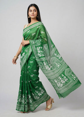 Multicolor Printed Silk Saree Without Blouse Piece