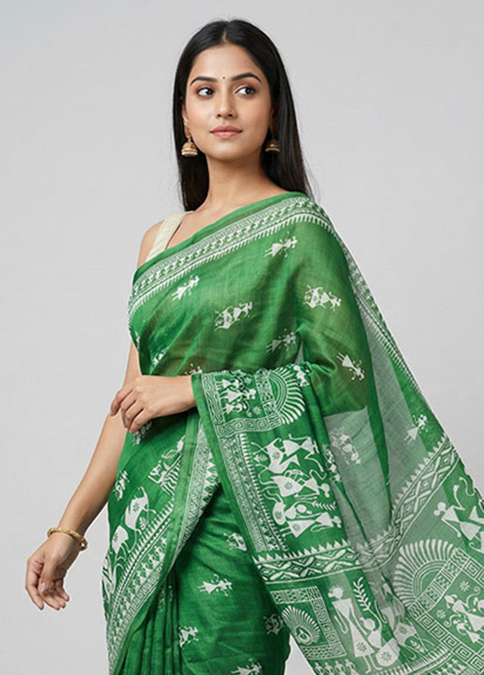 Multicolor Printed Silk Saree Without Blouse Piece
