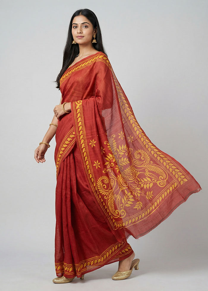 Multicolor Printed Silk Saree Without Blouse Piece