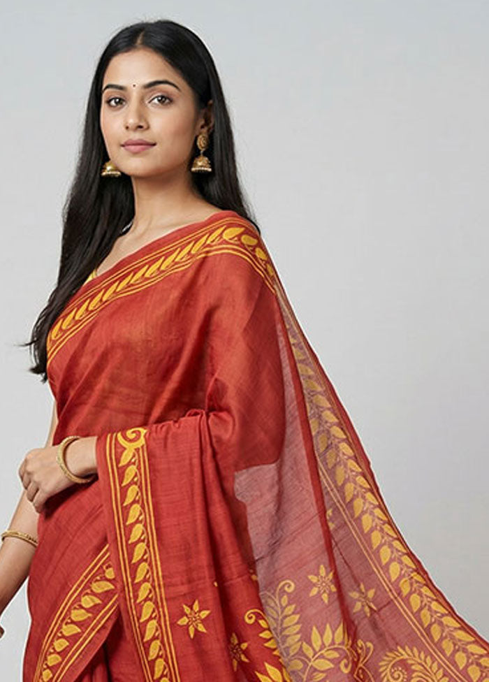 Multicolor Printed Silk Saree Without Blouse Piece