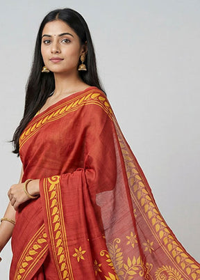 Multicolor Printed Silk Saree Without Blouse Piece