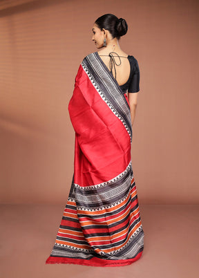 Multicolor Printed Pure Silk Saree Without Blouse Piece