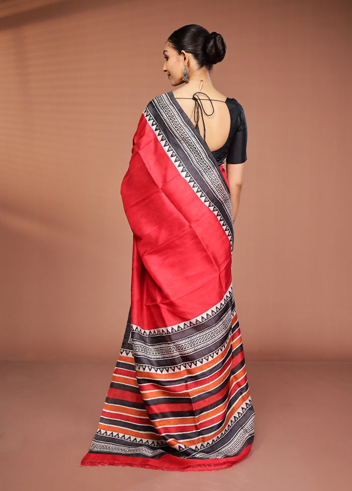 Multicolor Printed Pure Silk Saree Without Blouse Piece
