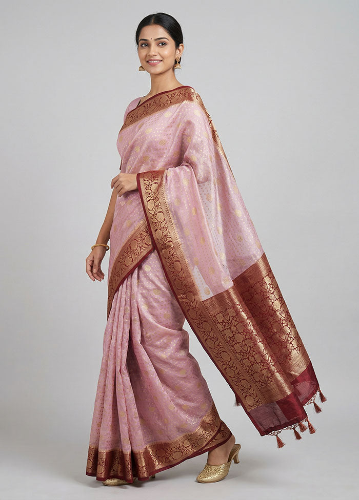 Multicolor Kora Silk Saree With Blouse Piece