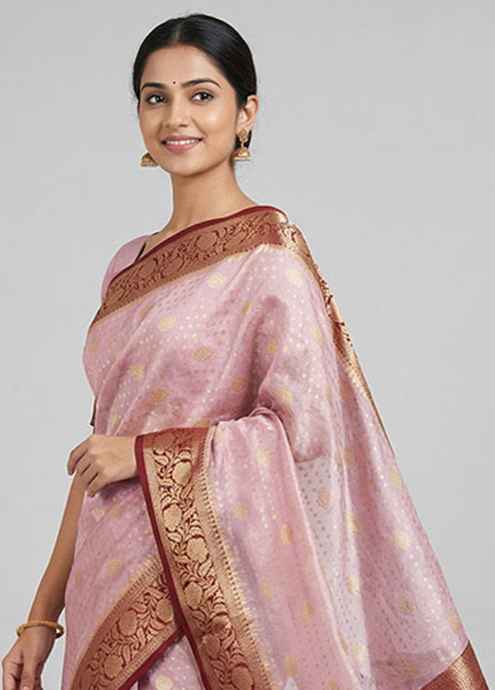 Multicolor Kora Silk Saree With Blouse Piece