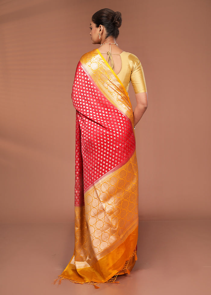 Red Georgette Saree With Blouse Piece
