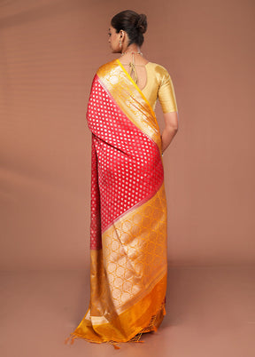 Red Georgette Saree With Blouse Piece