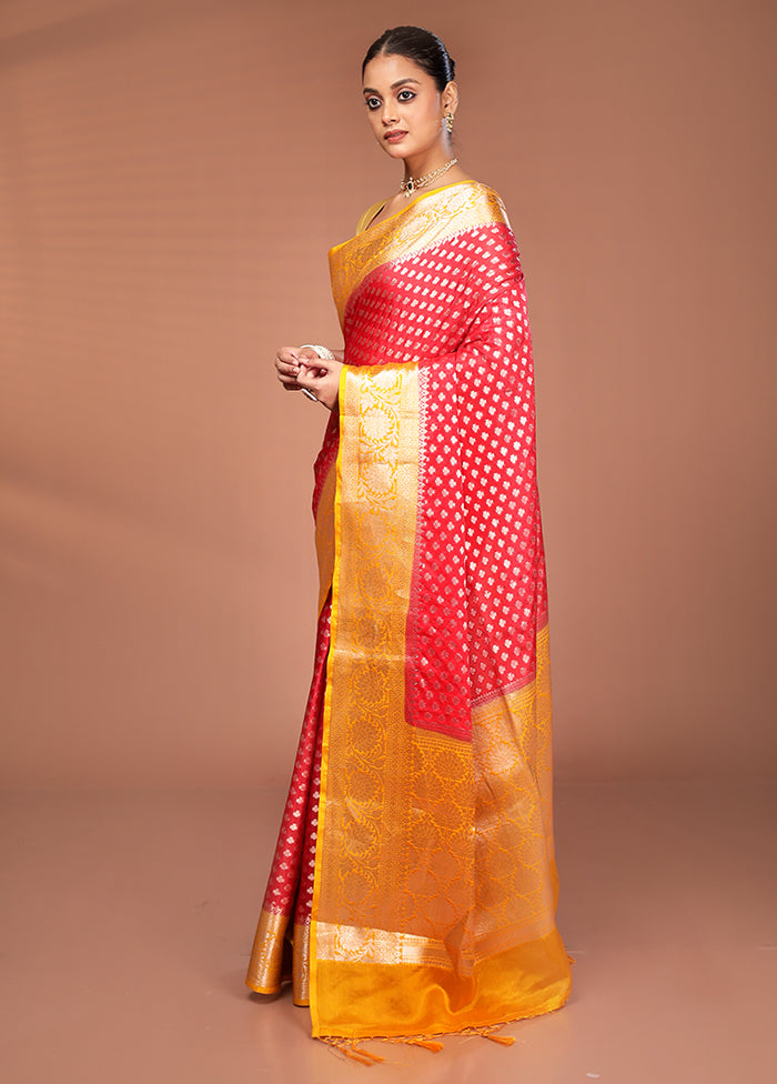 Red Georgette Saree With Blouse Piece