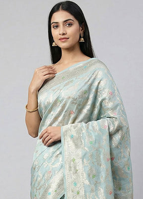 Green Handloom Uppada Pure Silk Saree With Blouse Piece