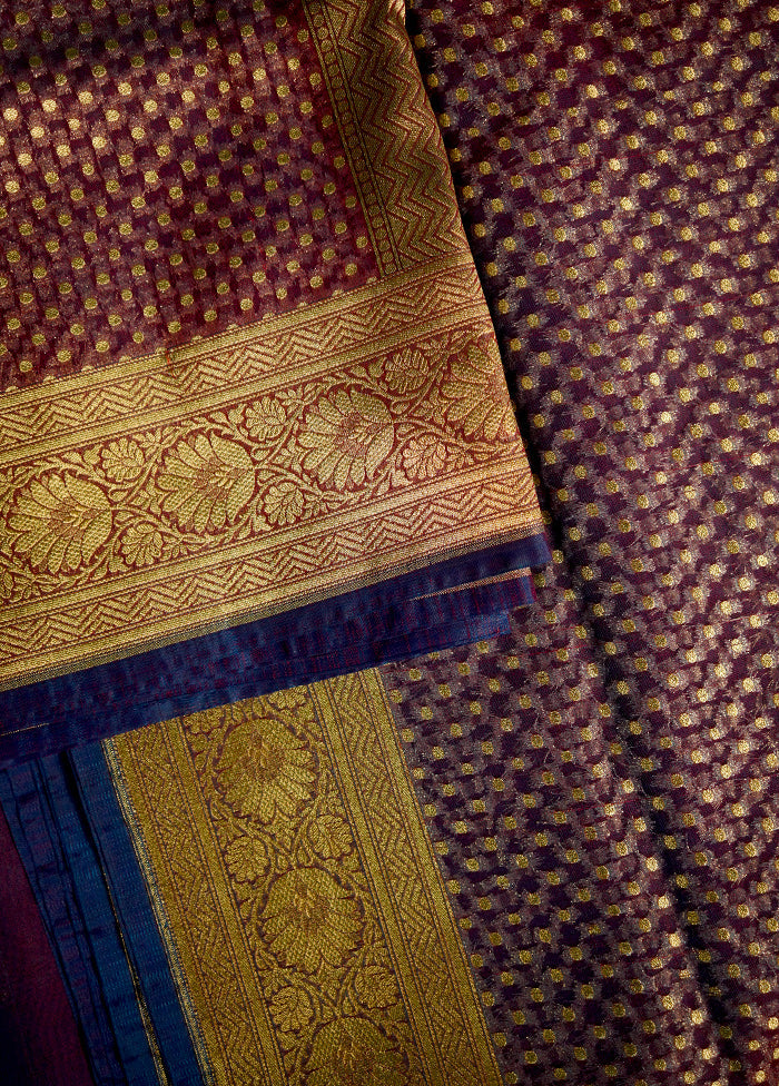 Purple Uppada Silk Saree With Blouse Piece