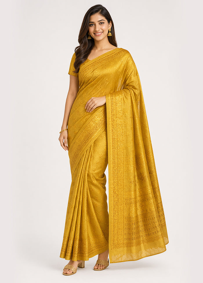 Cream Handloom Assam Pure Silk Saree With Blouse Piece