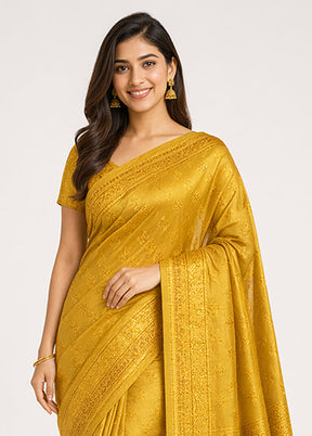 Cream Handloom Assam Pure Silk Saree With Blouse Piece