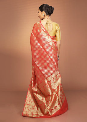 Multicolor Kora Silk Saree With Blouse Piece