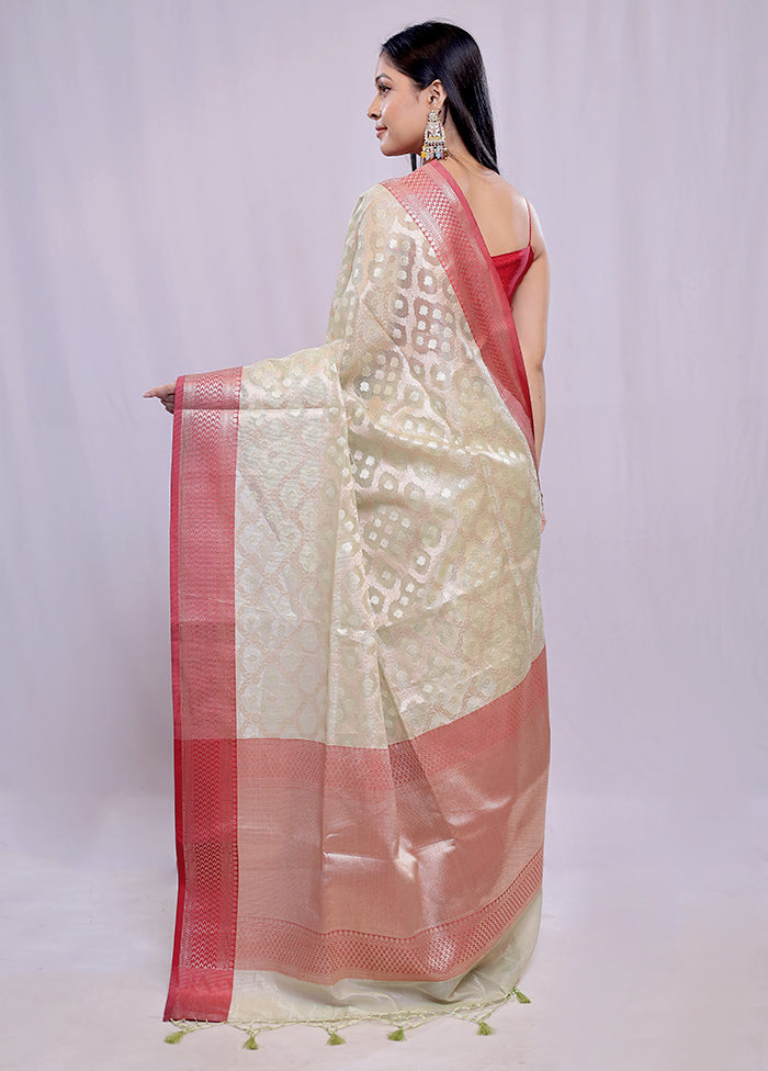 Multicolor Kora Silk Saree With Blouse Piece