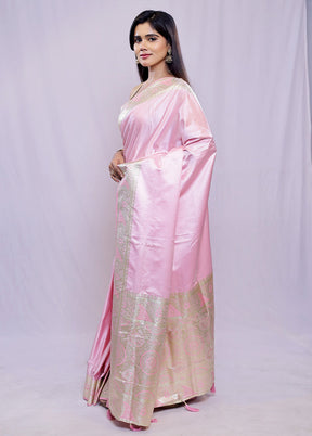 Pink Dupion Silk Saree With Blouse Piece - Indian Silk House Agencies
