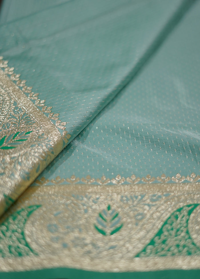Green Dupion Silk Saree With Blouse Piece