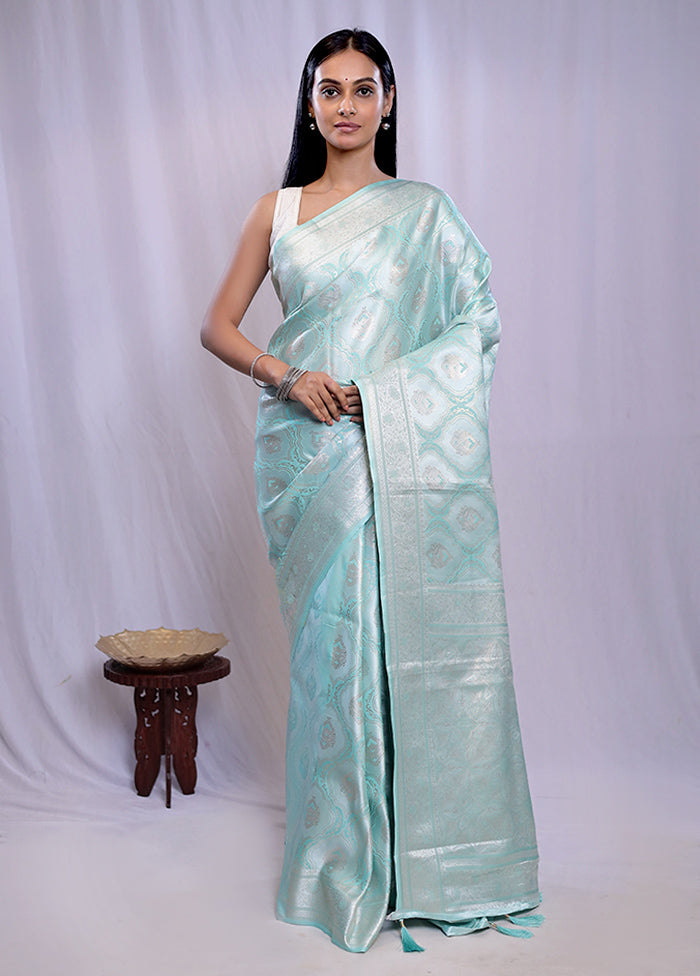 Green Dupion Silk Saree With Blouse Piece
