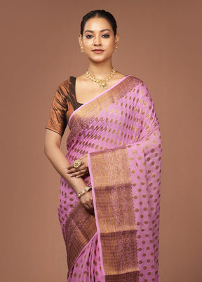 Pink Georgette Saree With Blouse Piece