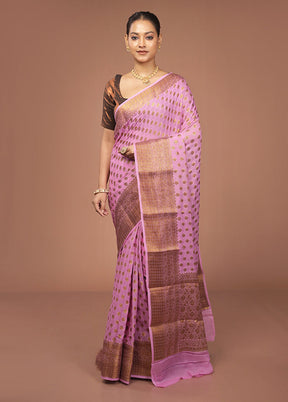 Pink Georgette Saree With Blouse Piece