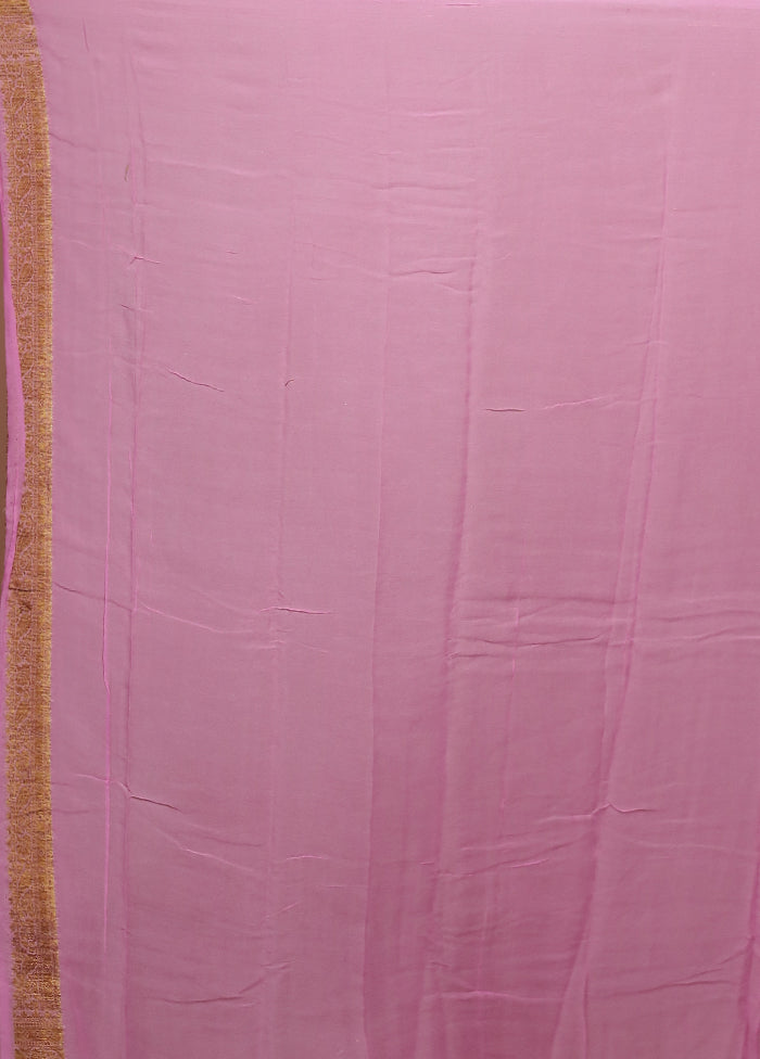 Pink Georgette Saree With Blouse Piece