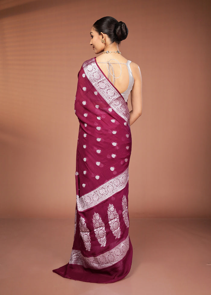 Pink Georgette Saree With Blouse Piece