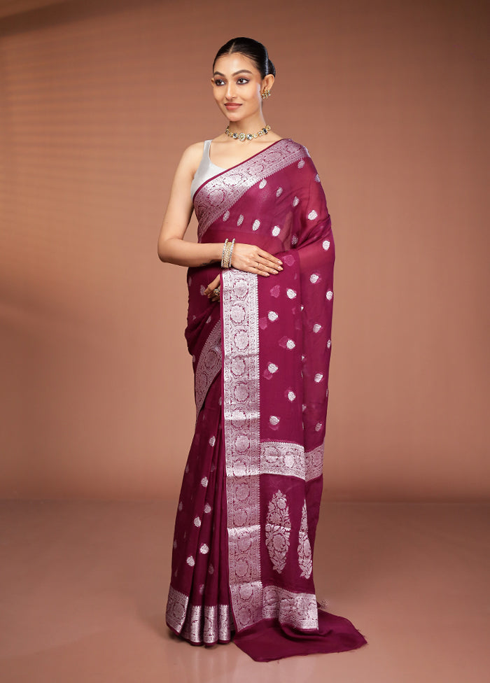 Pink Georgette Saree With Blouse Piece