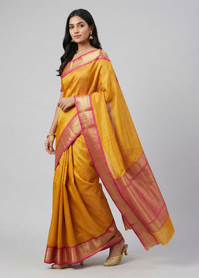 Multicolor Handloom Kanjivaram Pure Silk Saree With Blouse Piece
